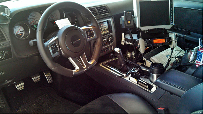 A Dodge Challenger SRT8 donated to the Texas State Troopers used as a  recruiting vehicle and special events