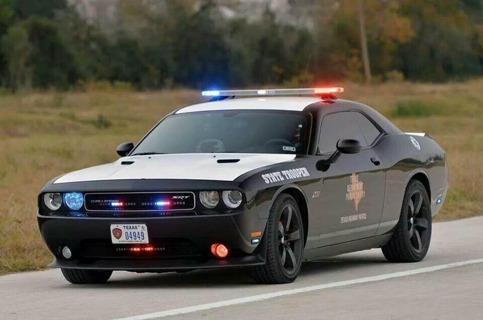 A Dodge Challenger SRT8 donated to the Texas State Troopers used as a  recruiting vehicle and special events