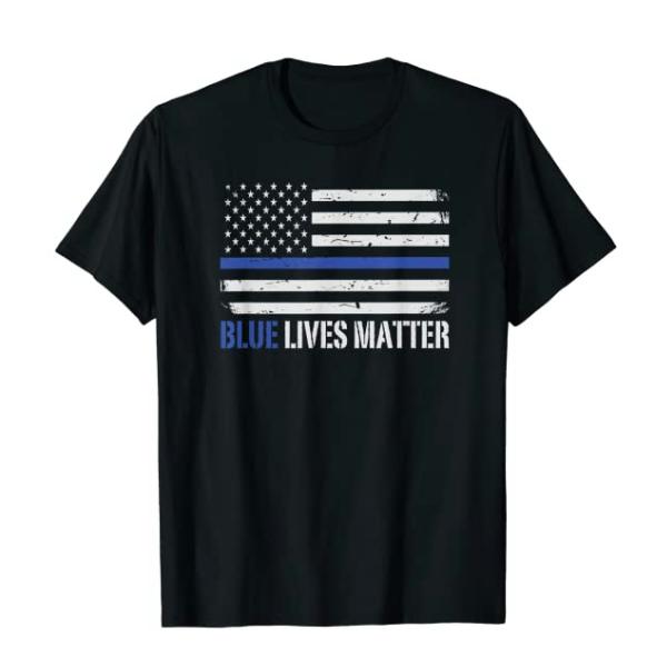 Blue Lives Matter Flag T-Shirt - Code 3 Garage