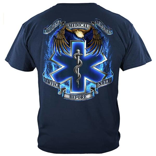 Emergency Medical Services - Service Before Self T-Shirt - Code 3 Garage