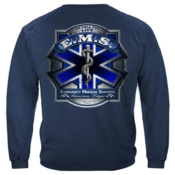 EMS - On Call For Life Long Sleeve T-Shirt - Code 3 Garage