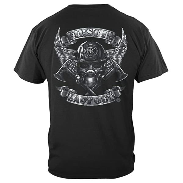 First In Last Out Firefighter T-Shirt - Code 3 Garage