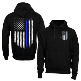 Thin Blue Line USA Flag Police Men’s Hoodie Sweatshirt